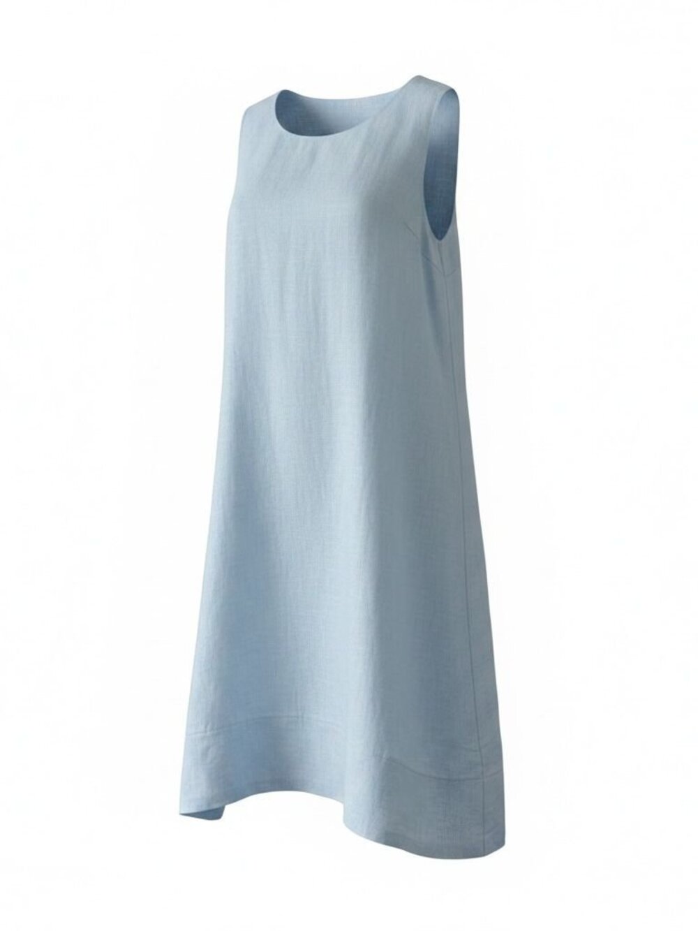 100% Linen Shift Dress – Made in Greece (Hydra) – One Size – Light Blue - Picture 3 of 8